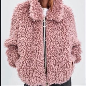 Zara Pink Teddy Coat